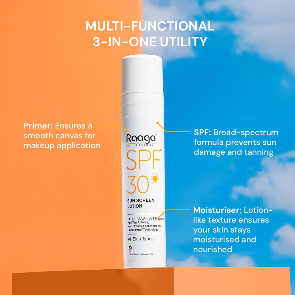 Raaga Professional Spf 30 Pa++++ Sunscreen Lotion With Uva + Uvb Protection, All Skin Types, 55 Ml