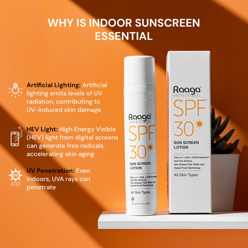 Raaga Professional Spf 30 Pa++++ Sunscreen Lotion With Uva + Uvb Protection, All Skin Types, 55 Ml