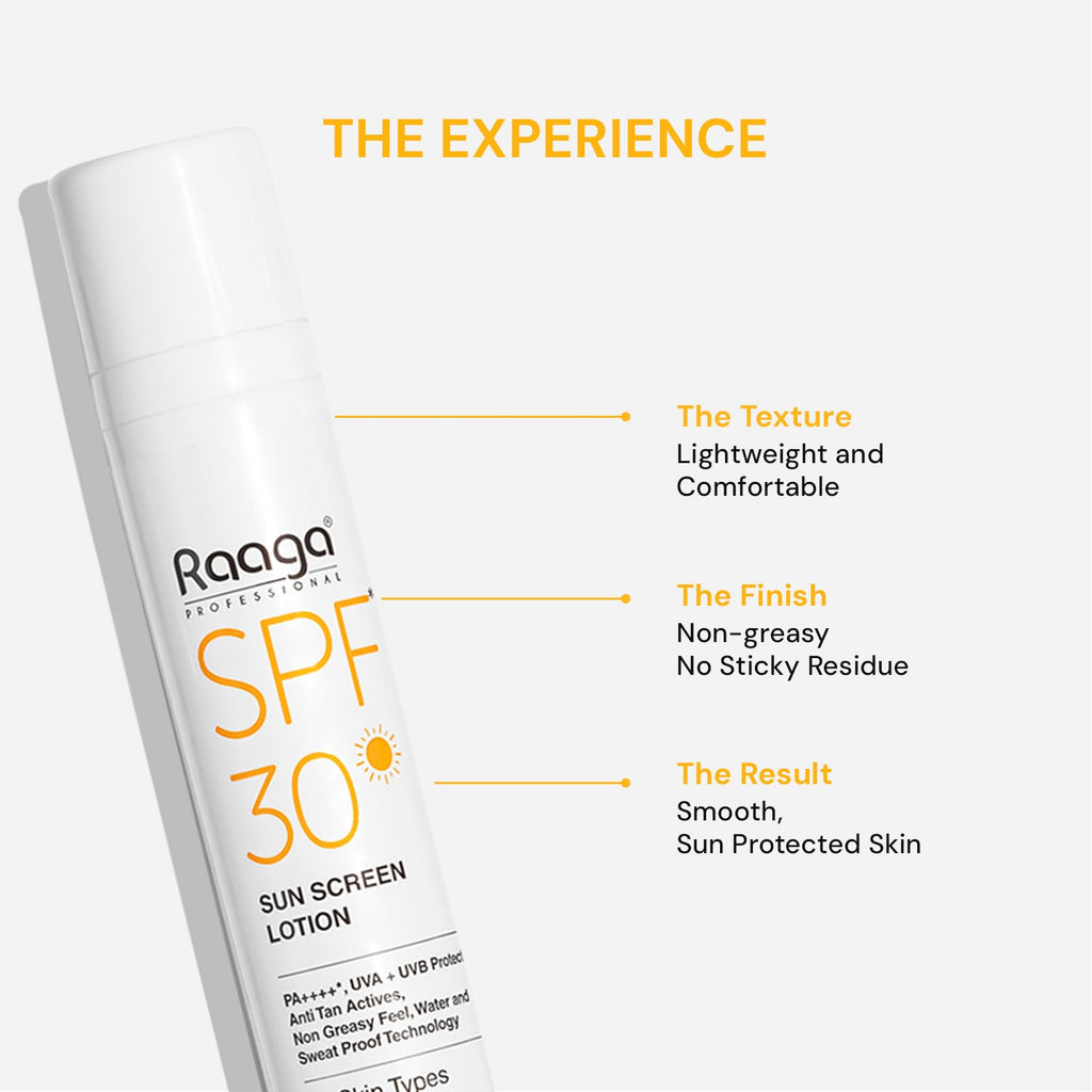 Raaga Professional Spf 30 Pa++++ Sunscreen Lotion With Uva + Uvb Protection, All Skin Types, 55 Ml