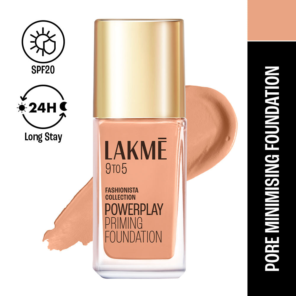 Lakme 9 To 5 Powerplay Priming Foundation, Built In Primer, Long-Lasting, SPF 20