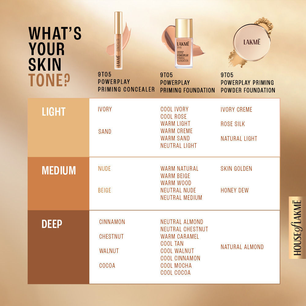Lakme 9 To 5 Powerplay Priming Foundation, Built In Primer, Long-Lasting, SPF 20