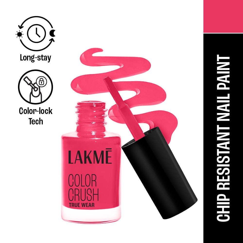 Lakme True Wear Color Crush Nail Polish, Long Lasting & Vibrant Nail Paint