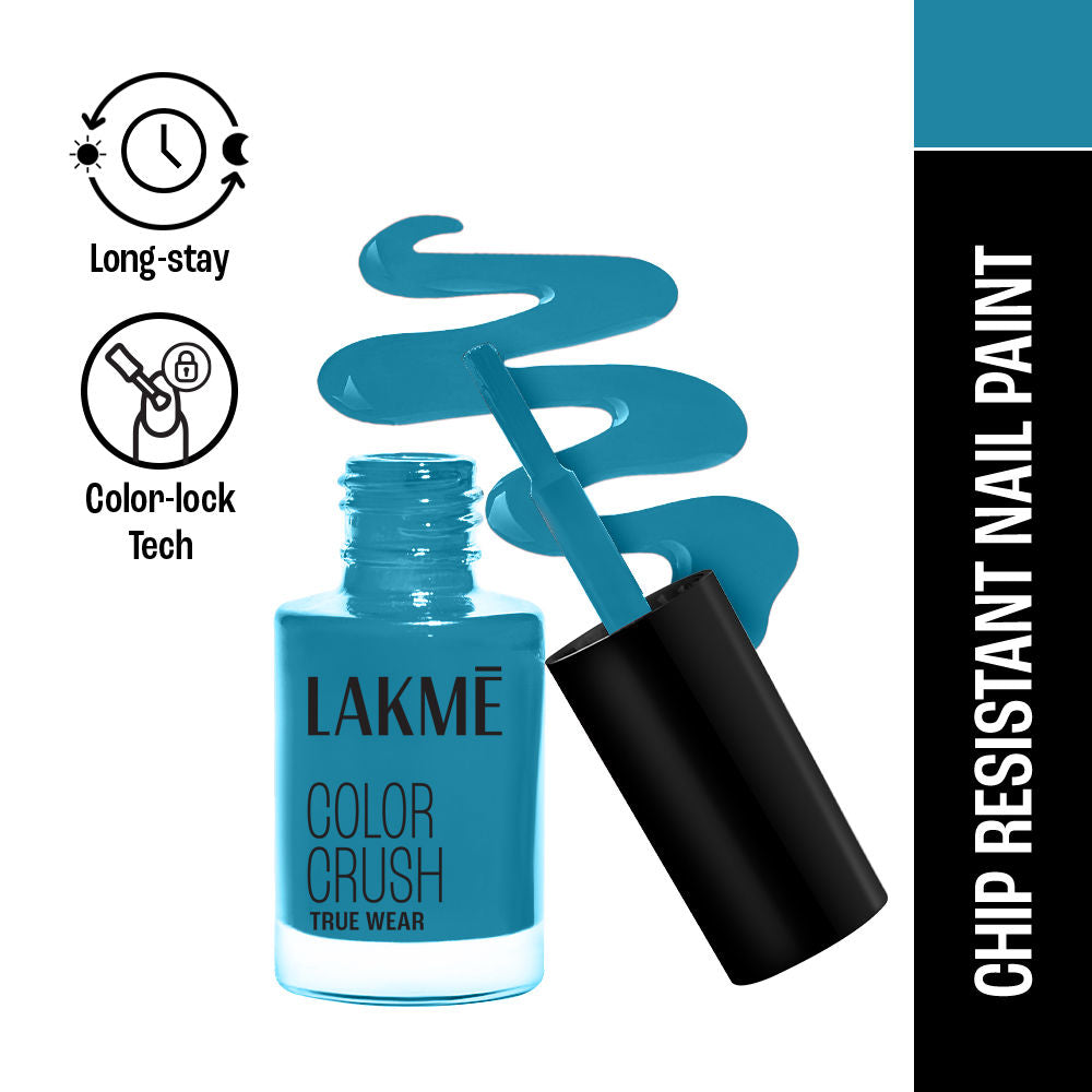 Lakme True Wear Color Crush Nail Polish, Long Lasting & Vibrant Nail Paint