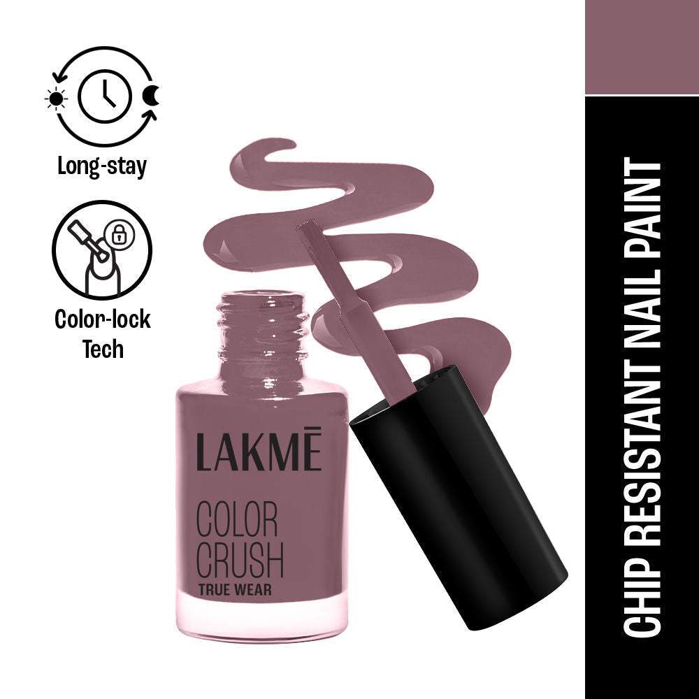 Lakme True Wear Color Crush Nail Polish, Long Lasting & Vibrant Nail Paint