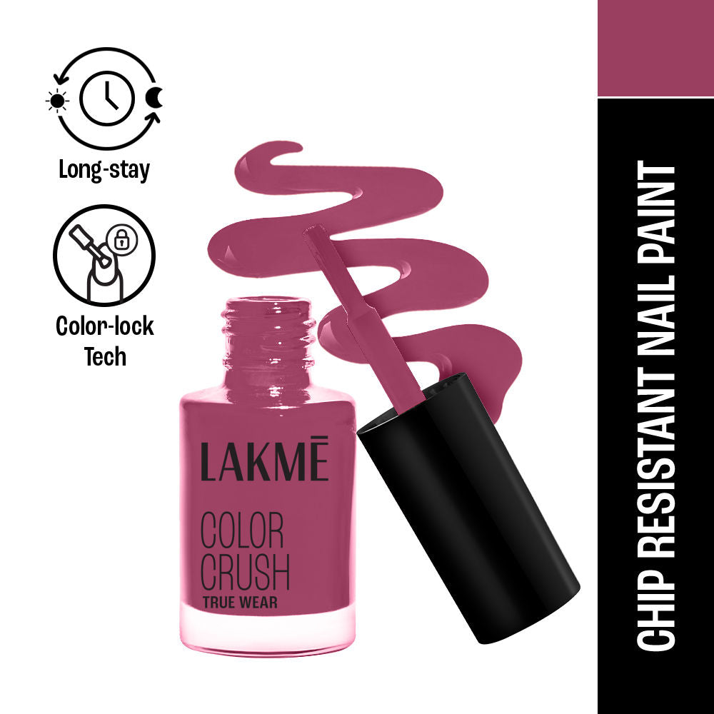 Lakme True Wear Color Crush Nail Polish, Long Lasting & Vibrant Nail Paint