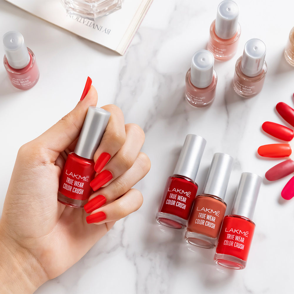 Lakme True Wear Color Crush Nail Polish, Long Lasting & Vibrant Nail Paint