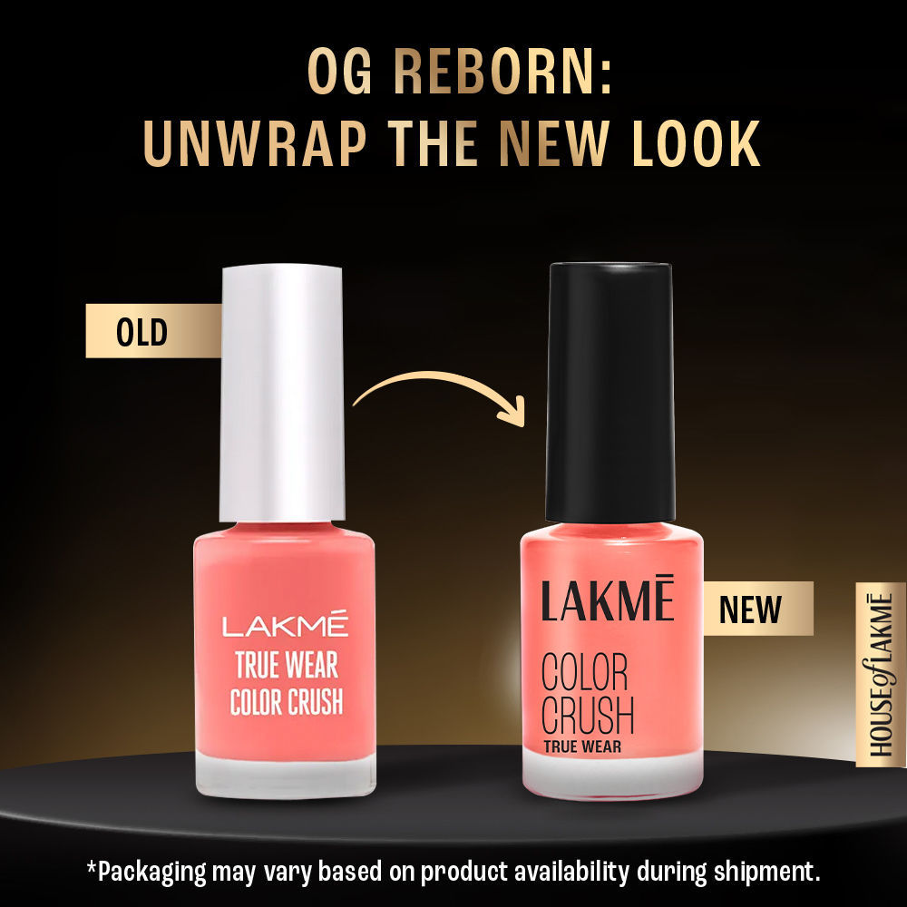 Lakme True Wear Color Crush Nail Polish, Long Lasting & Vibrant Nail Paint