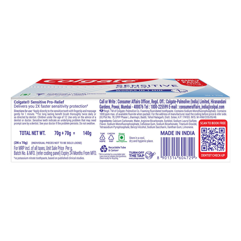 Colgate Sensitive Plus Toothpaste, for Sensitivity Relief, B1G1