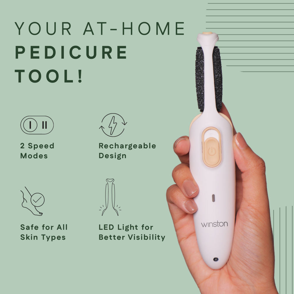 Winston Rechargeable Callus Remover Foot Scrubber for Dead Skin, Pedicure Machine for Smooth Feet