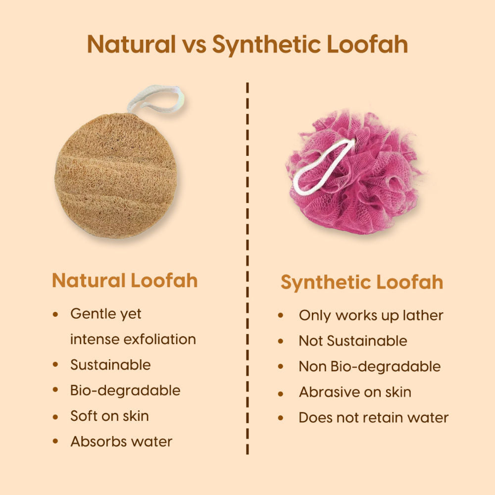 Matra 100% Natural Bath Loofah Body Scrubber Sponge Pad for Exfoliating & Dead Skin Removal