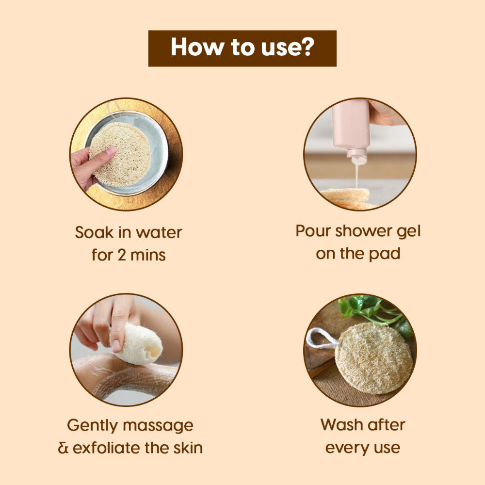 Matra 100% Natural Bath Loofah Body Scrubber Sponge Pad for Exfoliating & Dead Skin Removal