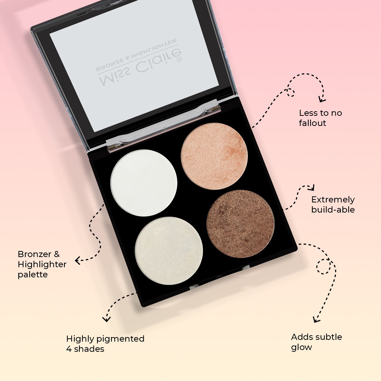 Miss Claire Bronze & Highlighter Makeup Studio Palette - 2