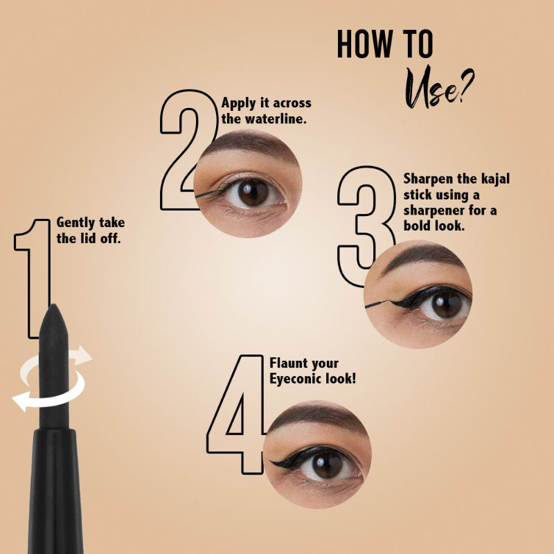 GLAM21 Eye Seduction Autoliner Kajal - Black