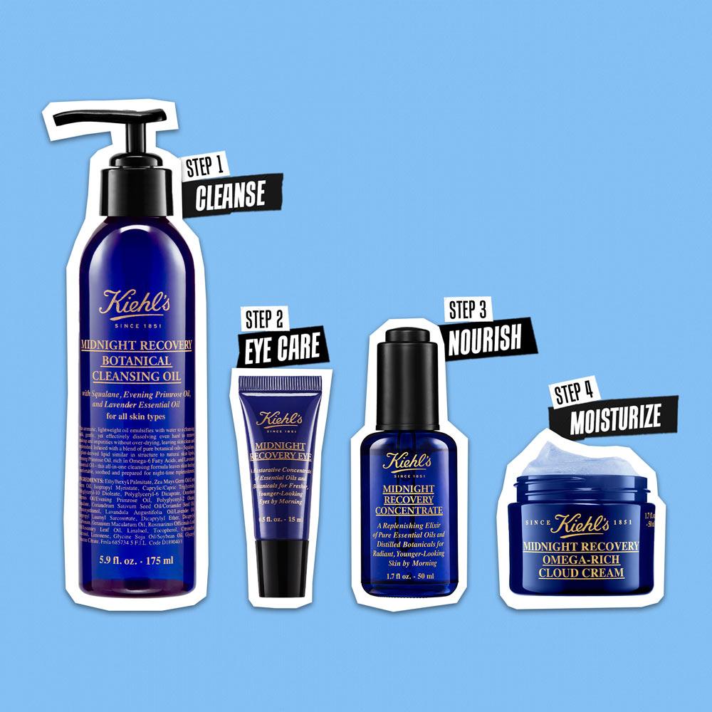 Kiehl's Midnight Recovery Concentrate Serum With Botanical Oil Blend For Radiant Skin