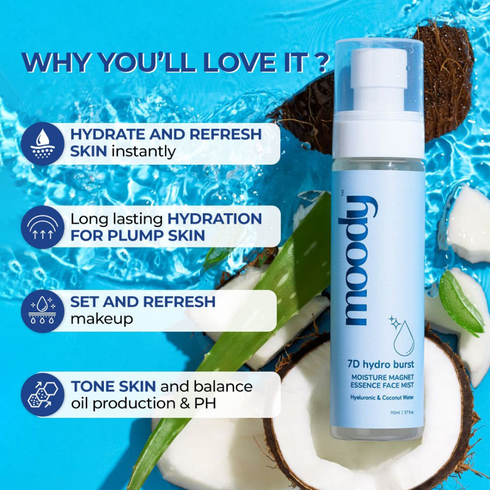 Moody Hydroburst Hyaluronic Face Mist Toner For Long Lasting Hydration Combination & Dry Skin Type