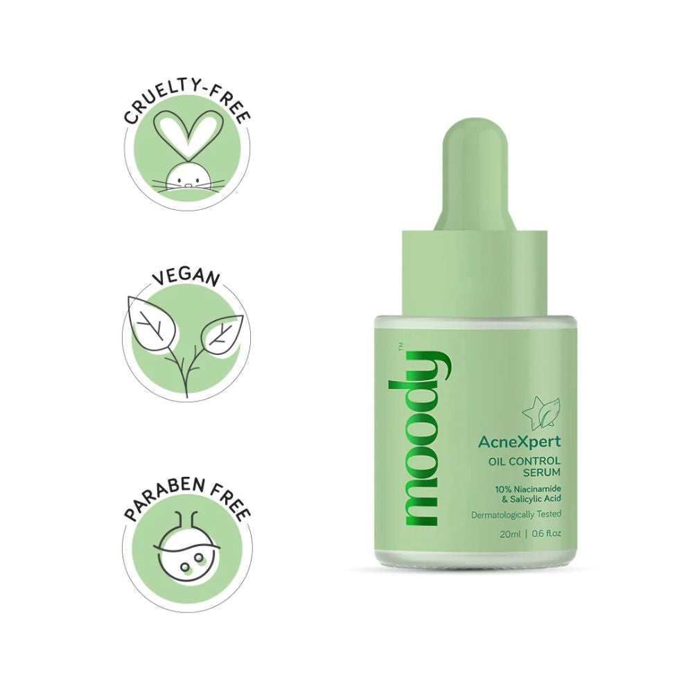 Moody Acnexpert Face Serum For Oily Skin With Niacinamide 10% , Salicylic Acid & Azelaic Acid