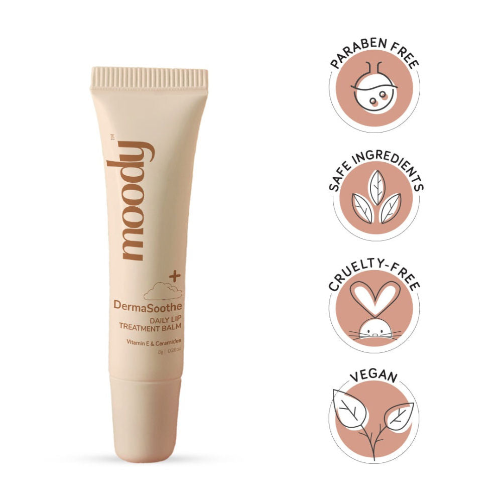Moody Dermasoothe Lip Treatment Balm with Ceramides & Peptides For Hydration & Anti-Pigmentation