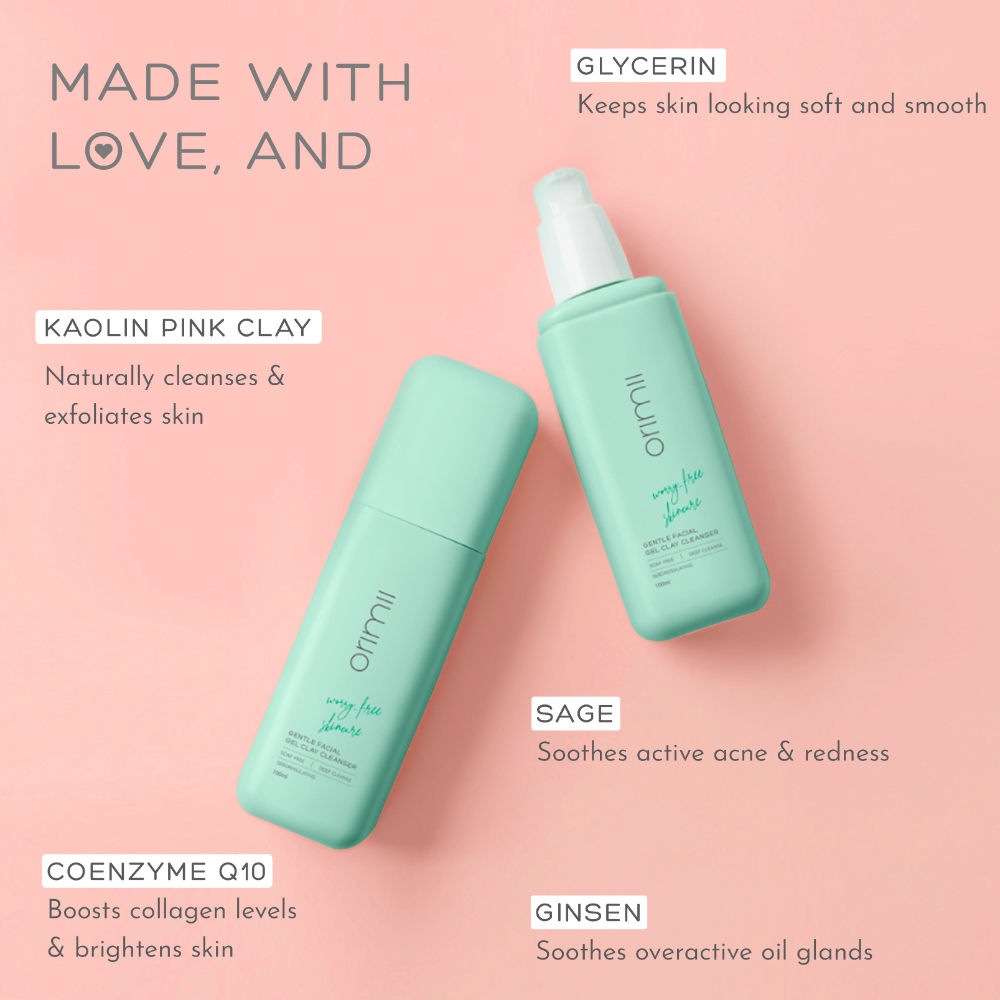 Orimii Soap Free Gentle Cleansing Face Wash for Oil & Acne Control -Non Comedogenic, Pregnancy Safe