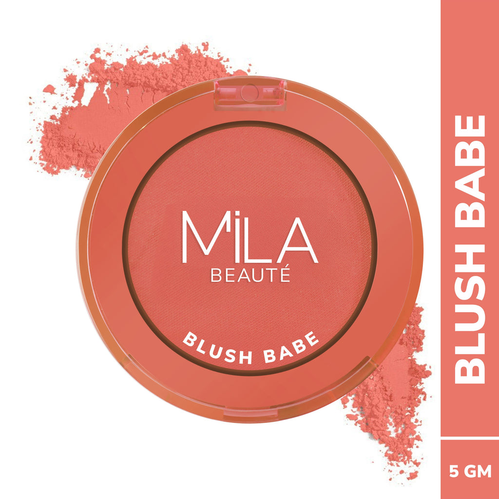 Mila Beauté Matte Finish Blush Babe Powder Blush With Rosehip Oil