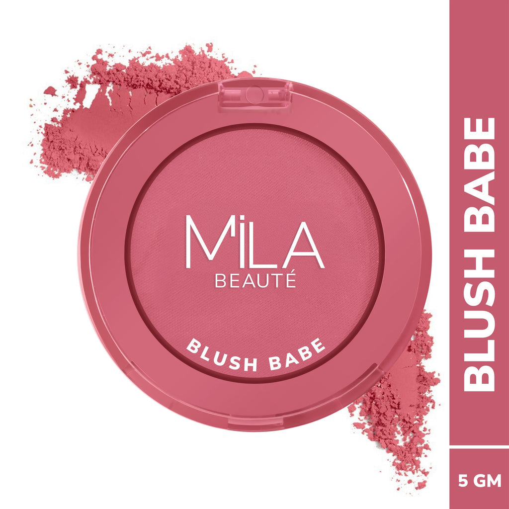 Mila Beauté Matte Finish Blush Babe Powder Blush With Rosehip Oil