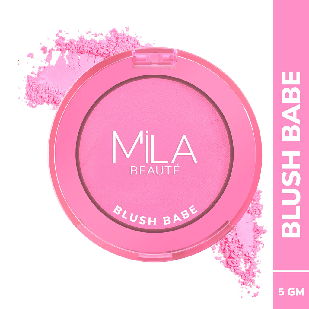Mila Beauté Matte Finish Blush Babe Powder Blush With Rosehip Oil