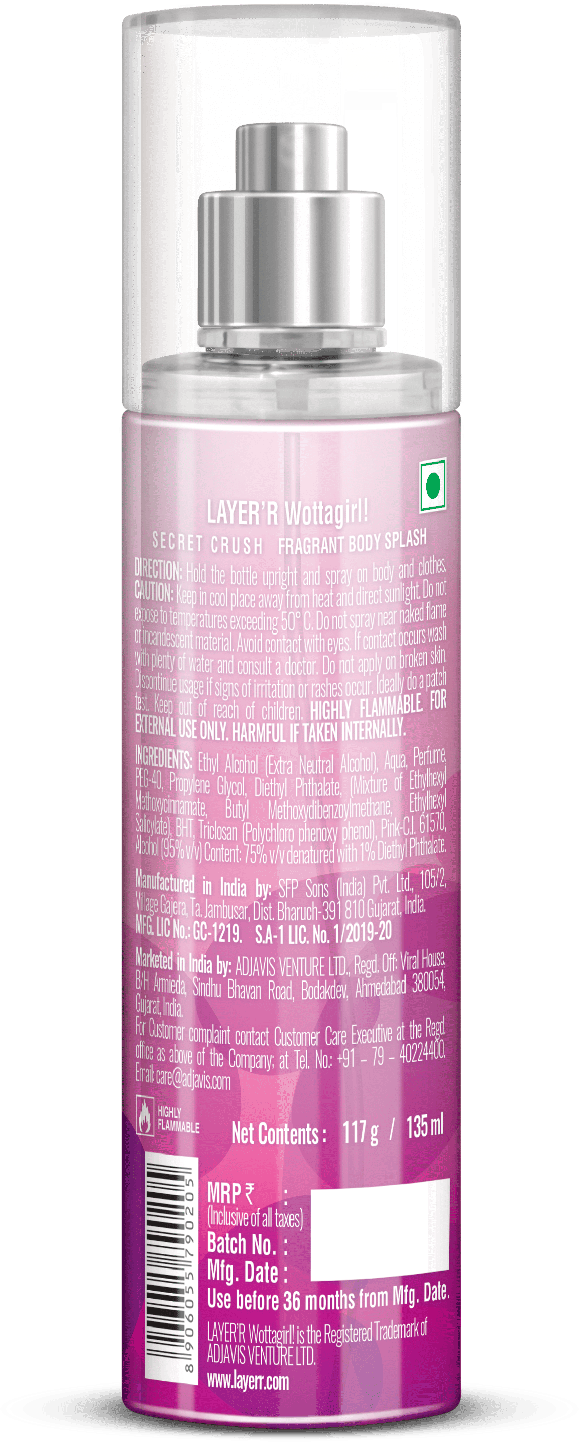Layer'r Wottagirl Secret Crush Fragrant Body Splash For Her