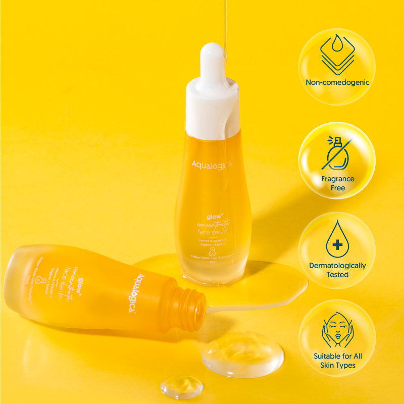 Aqualogica Glow+ Concentrate Face Serum with Vitamin C, Papaya & Hyaluronic Acid