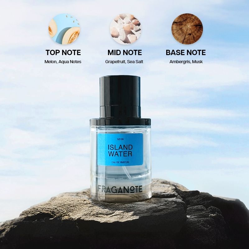 Fraganote Island Water EDP Premium Long Lasting Fresh Aqua Perfume for Men, Oceanic Scent