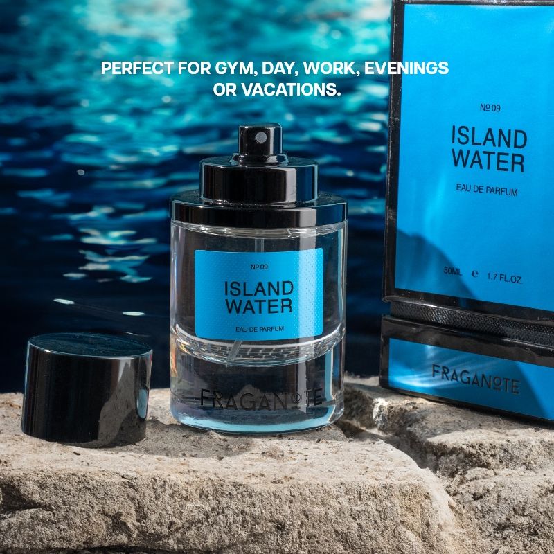 Fraganote Island Water EDP Premium Long Lasting Fresh Aqua Perfume for Men, Oceanic Scent