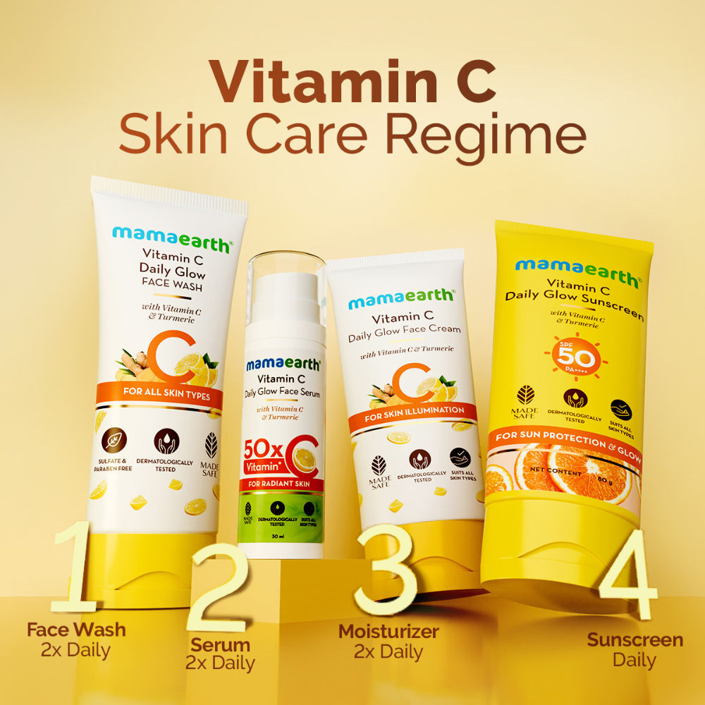 Mamaearth Vitamin C Daily Glow Sunscreen With Vit C & Turmeric For Tan Protect... - In-Vivo tested