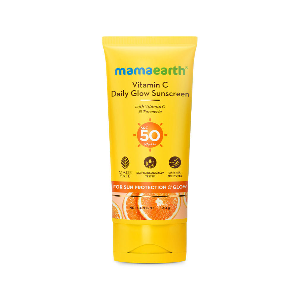 Mamaearth Vitamin C Daily Glow Sunscreen With Vit C & Turmeric For Tan Protect... - In-Vivo tested