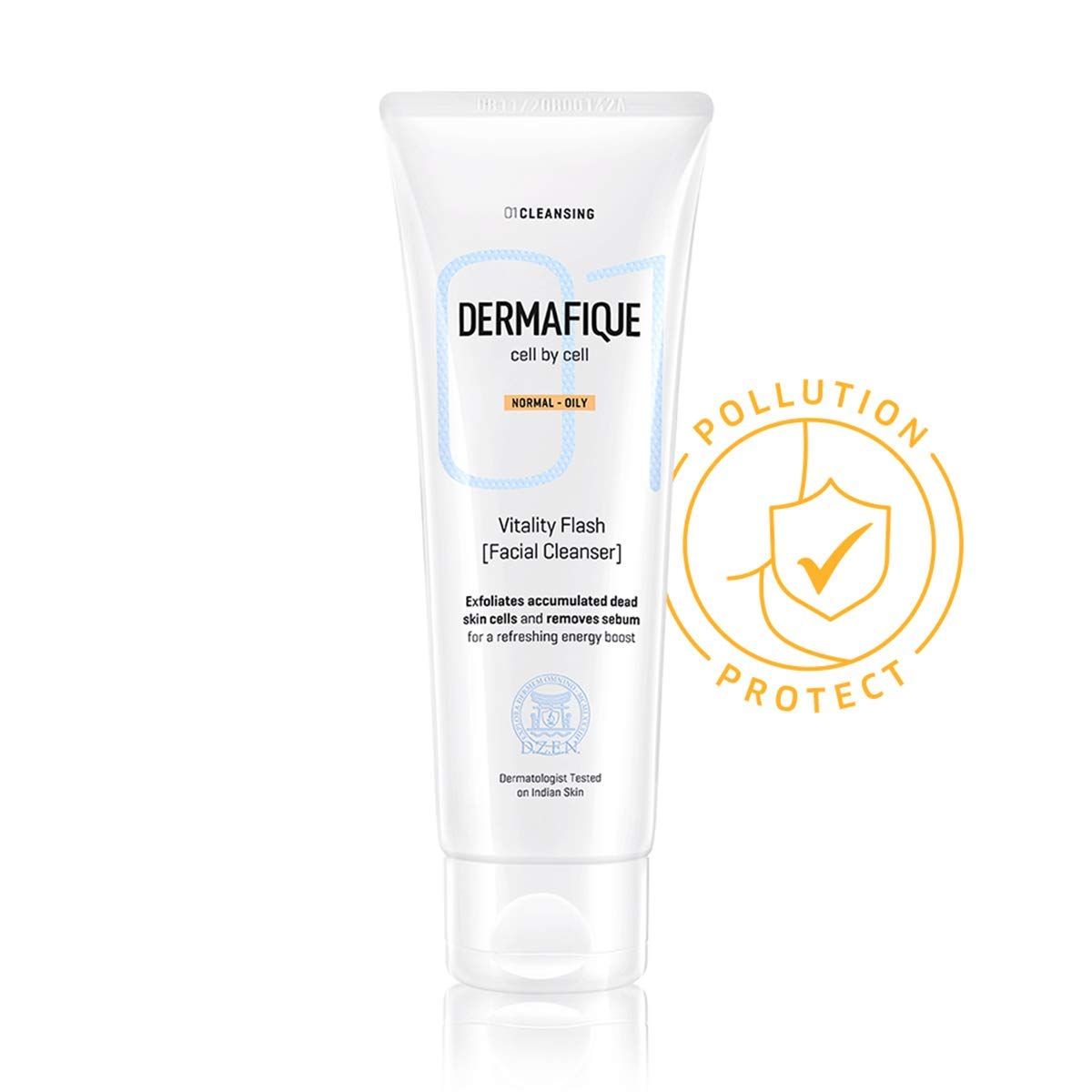 Dermafique Vitality Flash Facial Cleanser, Exfoliating Face Wash, Cleanses Pores, Removes Oil