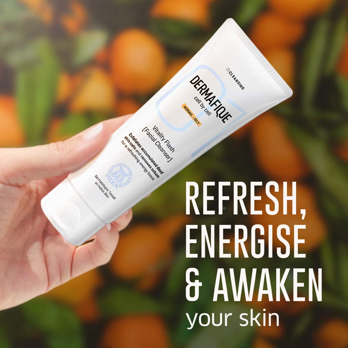 Dermafique Vitality Flash Facial Cleanser, Exfoliating Face Wash, Cleanses Pores, Removes Oil