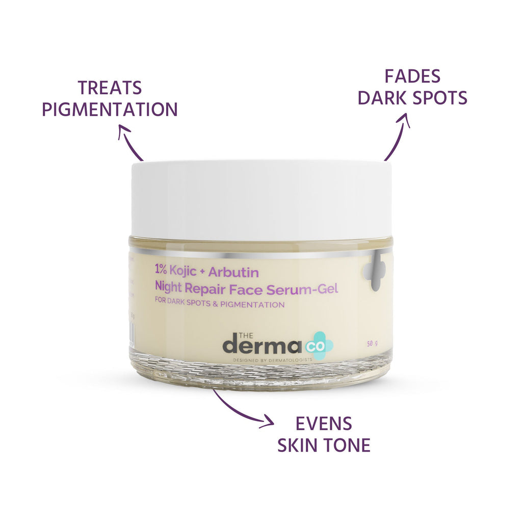 The Derma Co 1% Kojic Serum-Gel with Arbutin for Night Repair