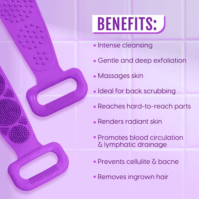 Matra Professional Silicone Body Back Scrubber Belt Exfoliating Bath Brush