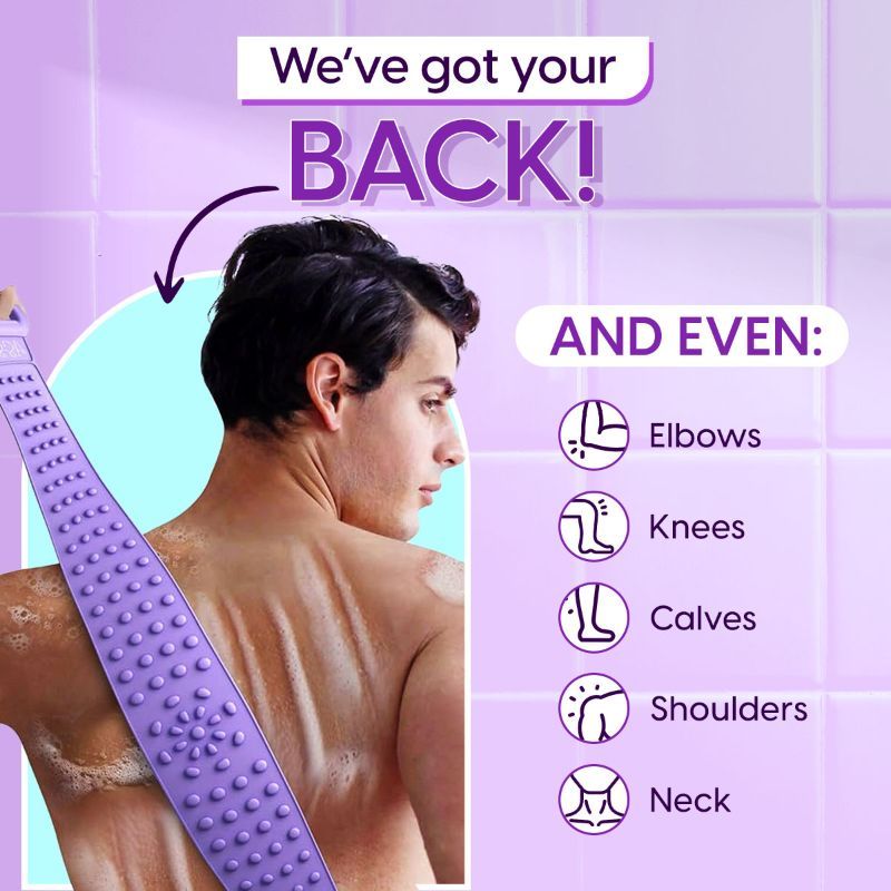 Matra Professional Silicone Body Back Scrubber Belt Exfoliating Bath Brush