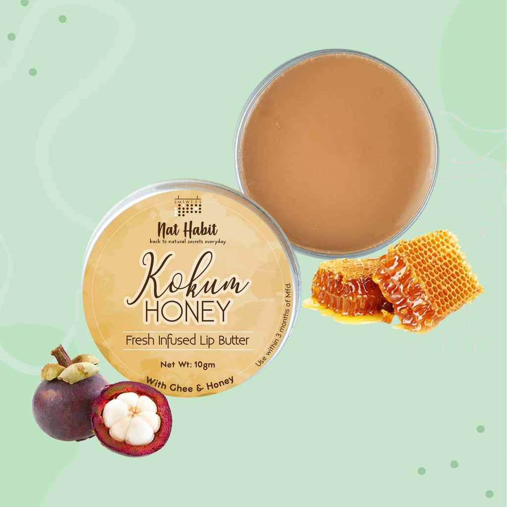 Nat Habit Desi Ghee & Honey Lip Balm - Kokum Honey Lip Butter For Lip Pigmentation & Lip Lightening