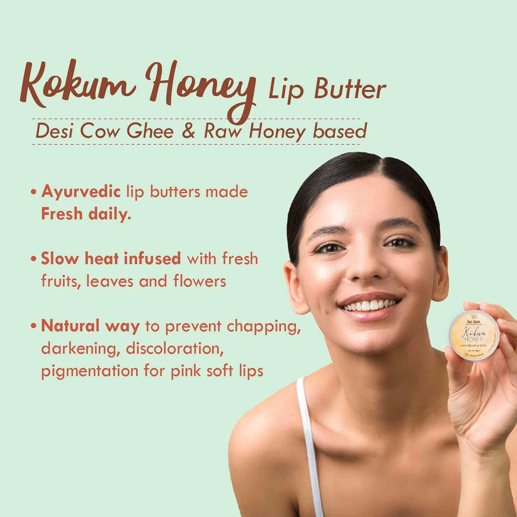 Nat Habit Desi Ghee & Honey Lip Balm - Kokum Honey Lip Butter For Lip Pigmentation & Lip Lightening
