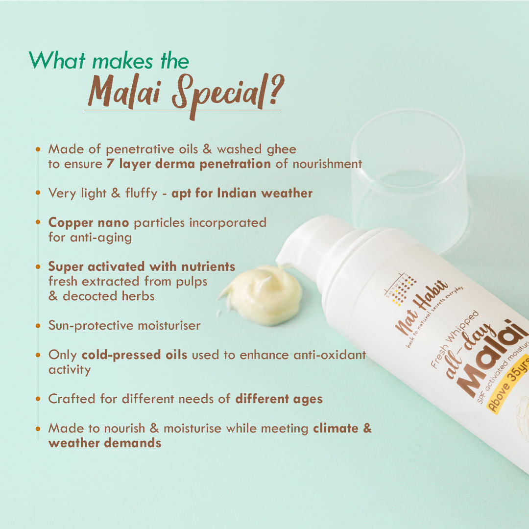 Nat Habit Flax Walnut Malai Face Moisturizer For Glowing Skin, Cold Cream For Combination Skin