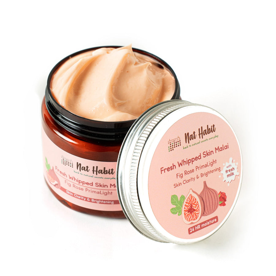 Nat Habit Fig Rose Primalight Skin Malai Body Butter for Skin Brightening 24 HR Moisture