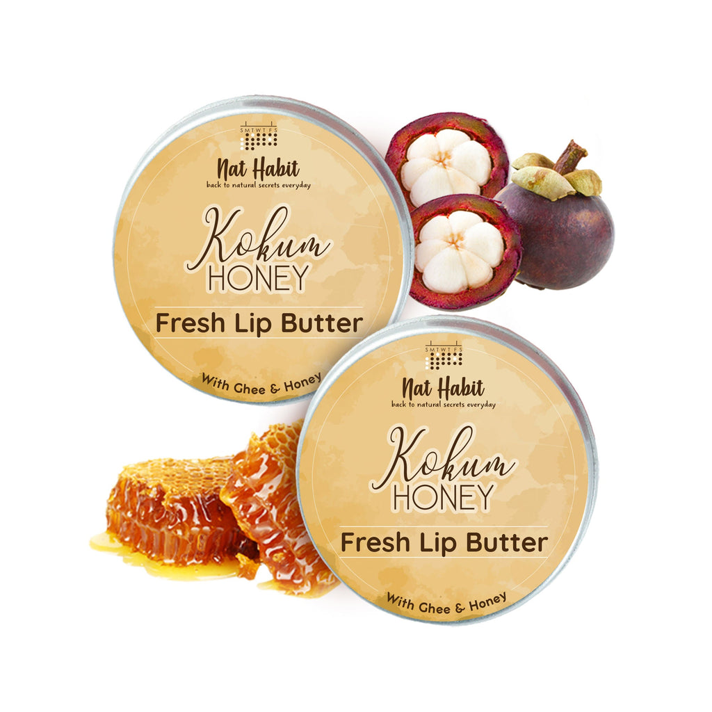 Nat Habit Desi Ghee & Honey Lip Balm- Kokum Honey Lip Butter For Lip Pigmentation & Lip Lightening