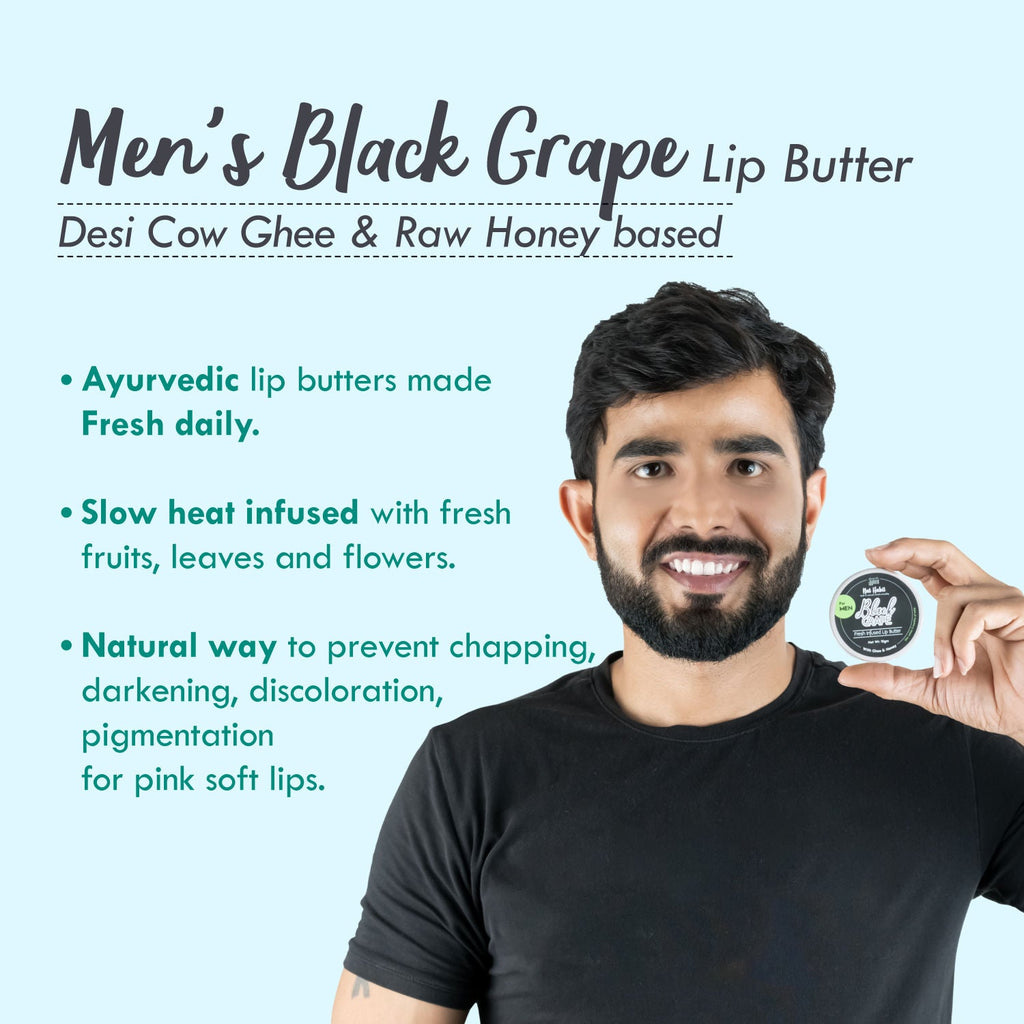 Nat Habit Desi Ghee & Honey Lip Balm- Non Tinted Black Grape Lip Butter For Dark Lip Lightening, Men