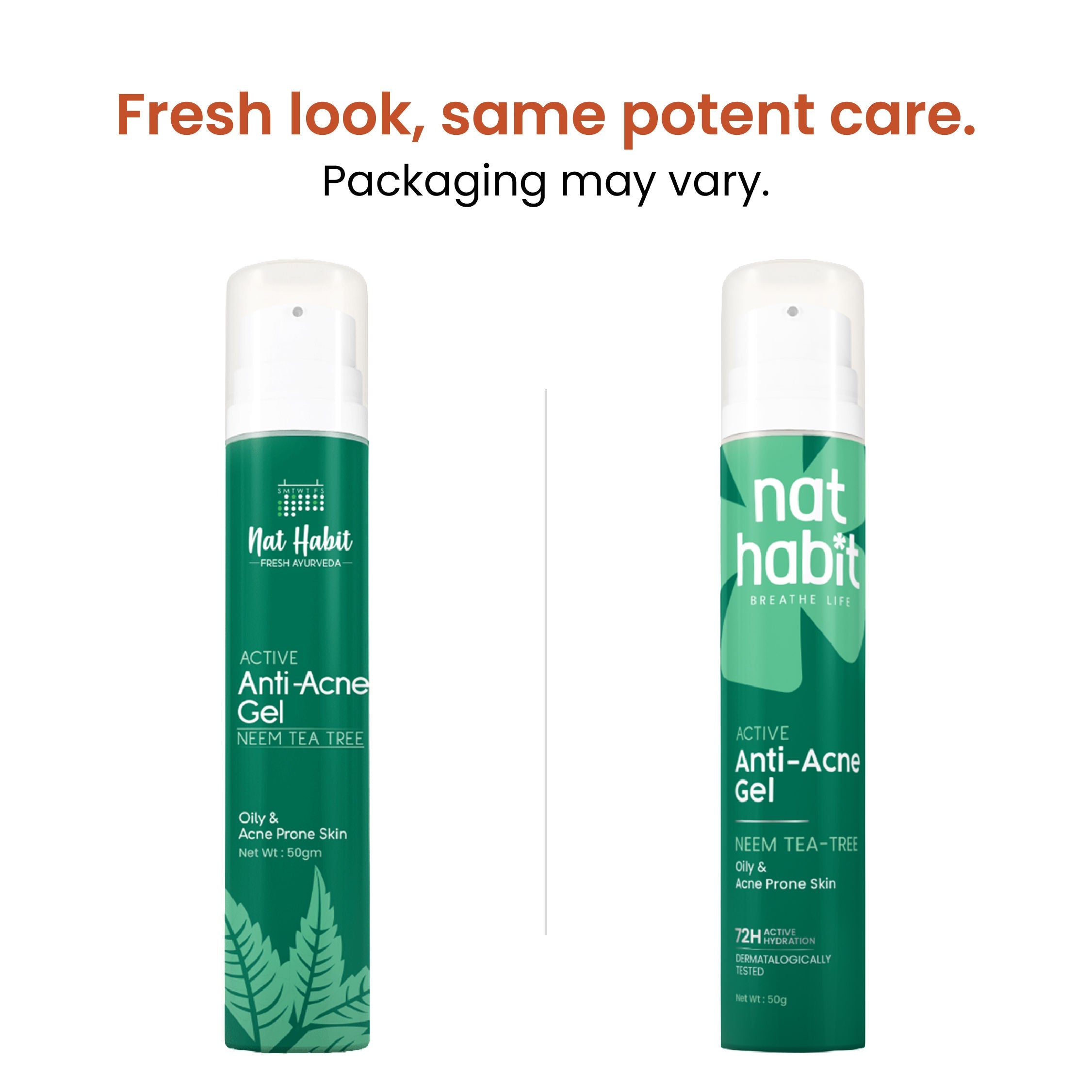 Nat Habit Active Anti Acne Neem Tea Tree Face Gel Moisturiser For Oily & Acne Prone Skin