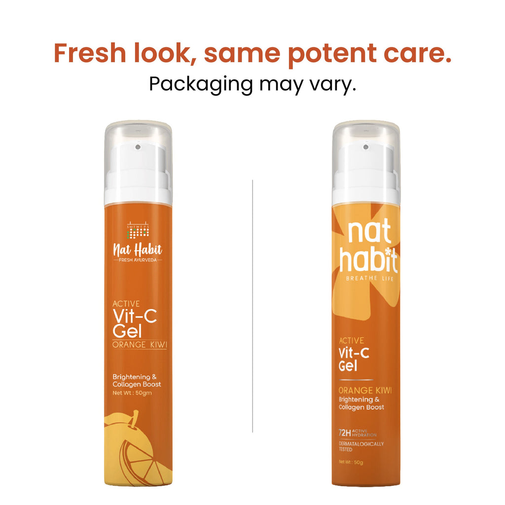 Nat Habit Active Orange Kiwi Vitamin C Face Gel Moisturiser For Brightening & Collagen Boost