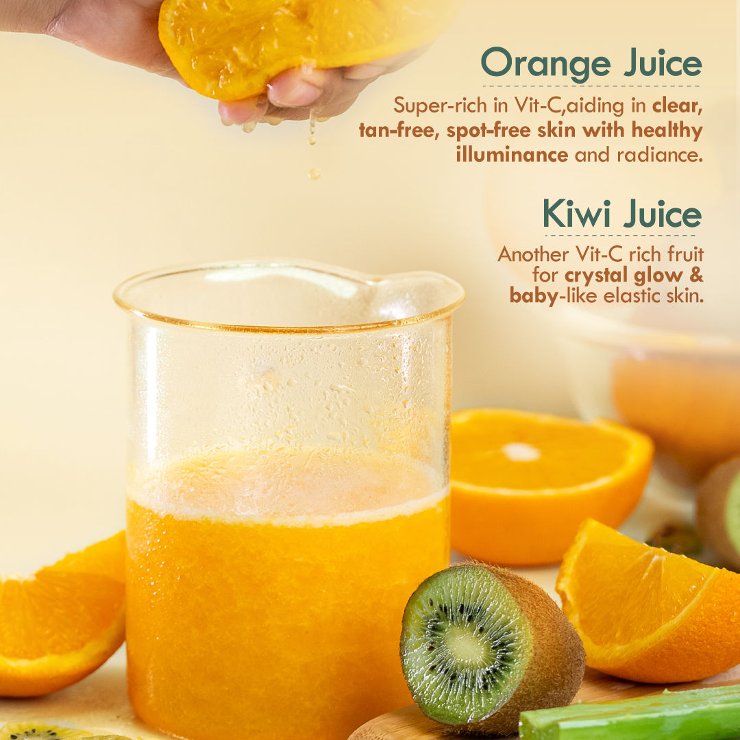 Nat Habit Active Orange Kiwi Vitamin C Face Gel Moisturiser For Brightening & Collagen Boost