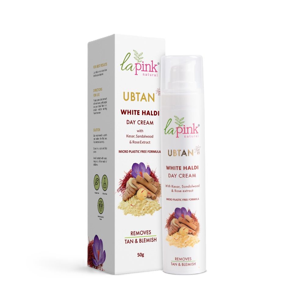 La Pink Ubtan Day Cream Spf 15 With Saffron For Glowing Skin & Tan Removal, Oil-Free Cream