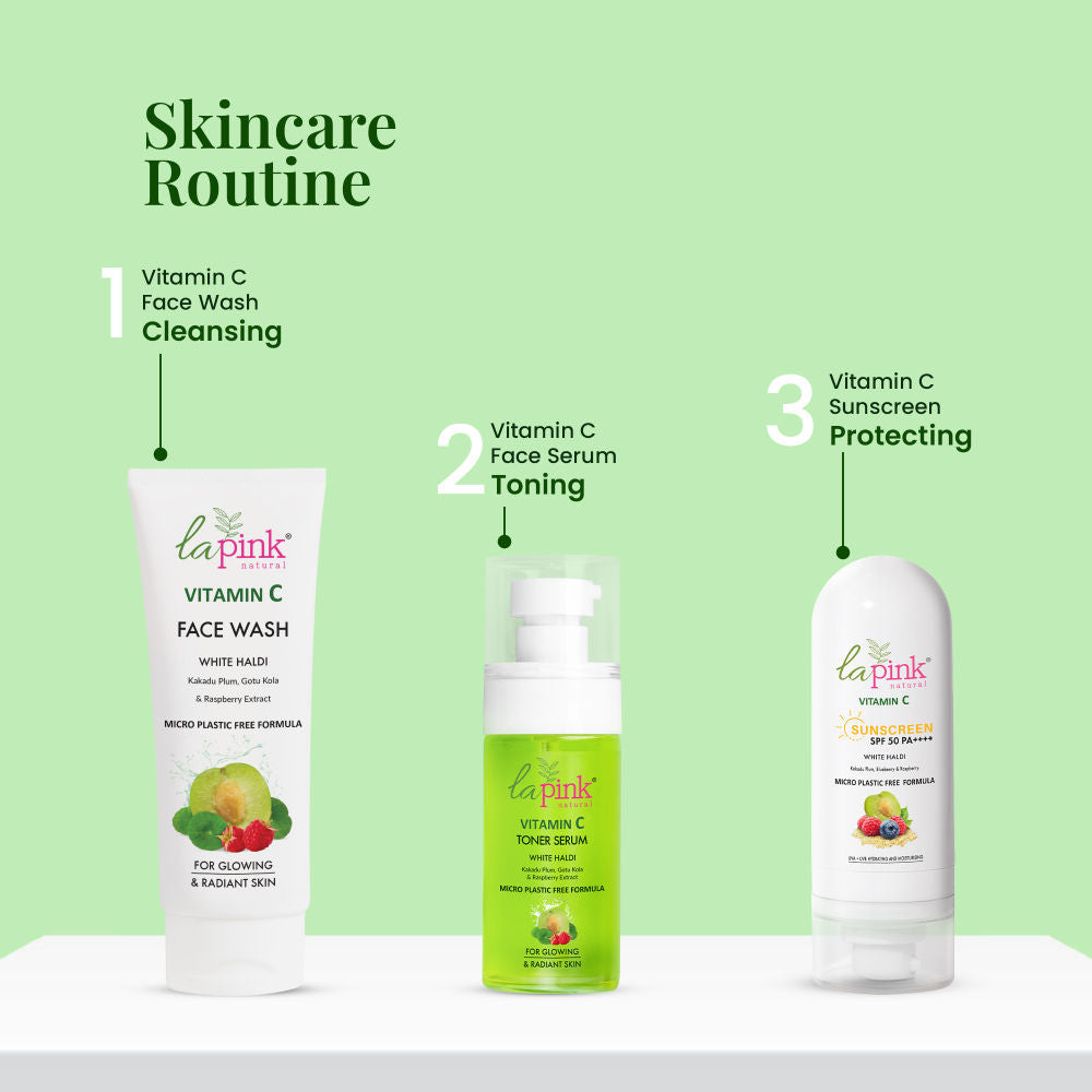 La Pink Vitamin C Sunscreen SPF 50 PA ++++ Hyaluronic Acid & Niacinamide For UVA Protection