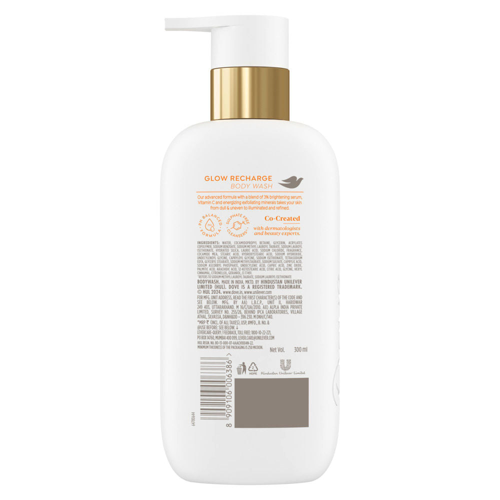 Dove Glow Recharge Exfoliating Serum Body Wash with 3% Brightening Serum + Vitamin C