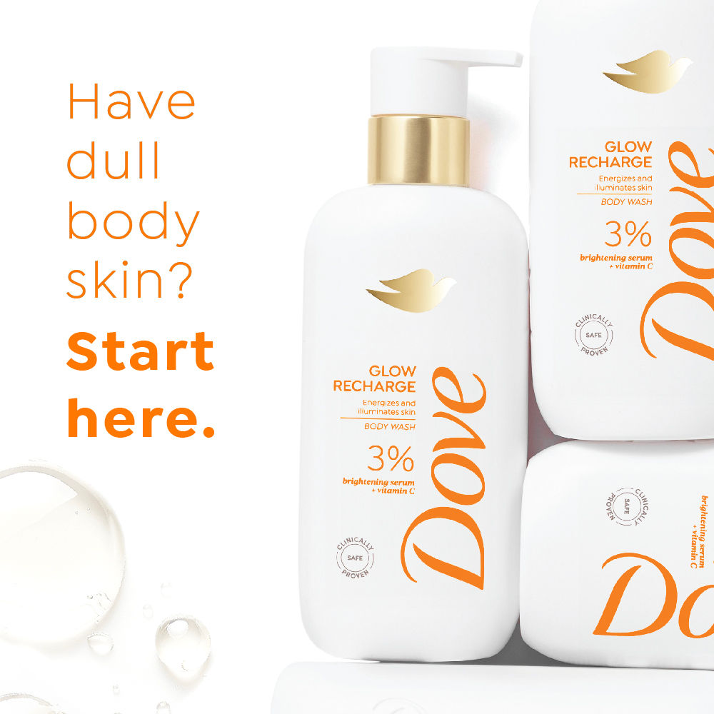 Dove Glow Recharge Exfoliating Serum Body Wash with 3% Brightening Serum + Vitamin C