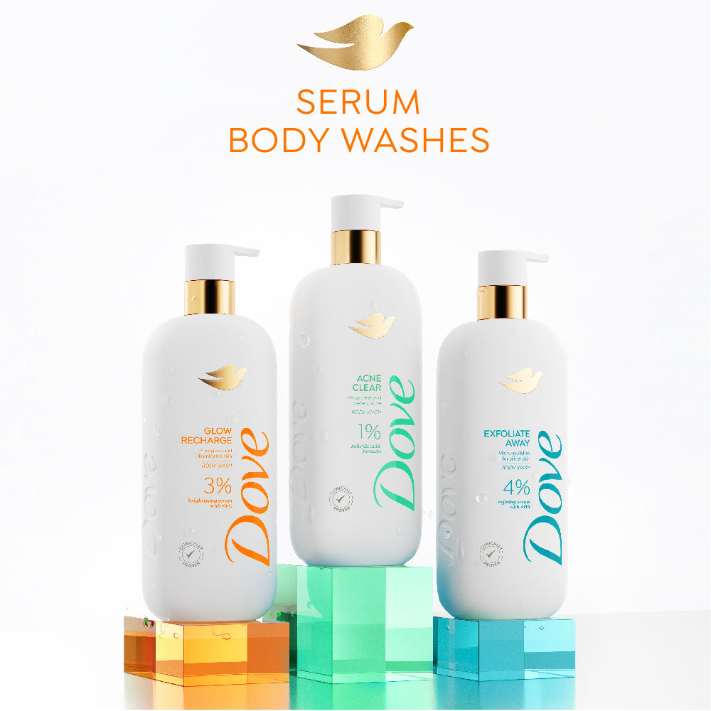 Dove Glow Recharge Exfoliating Serum Body Wash with 3% Brightening Serum + Vitamin C